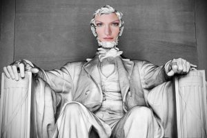 Annalyn Frame as Lincoln statue