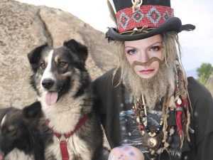 Annalyn Frame with dog and hat